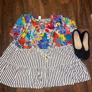 Glitzy girl babydoll top